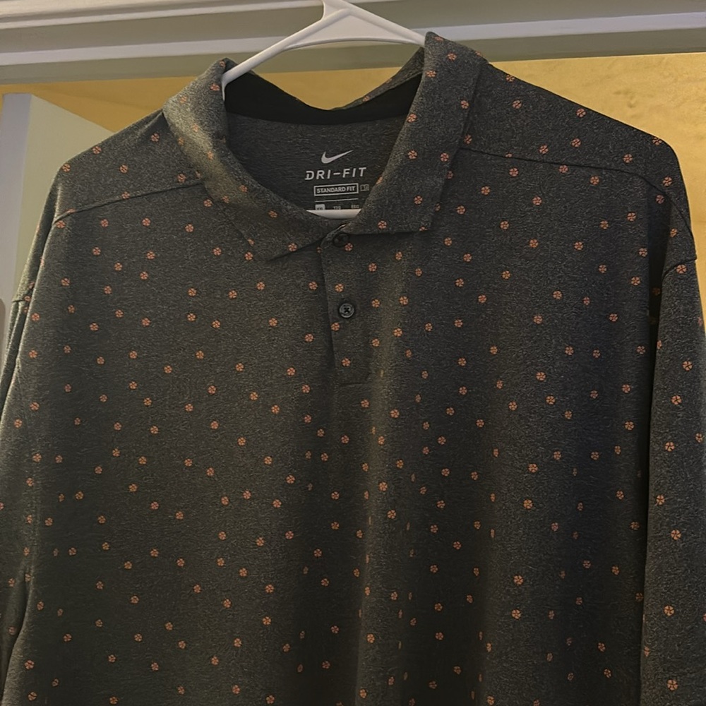 Nike Golf Polo XXL, Floral Dark Gray